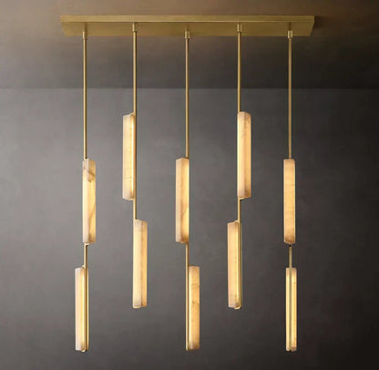 Audon Alabaster Linear Chandelier 54"-Nobipets