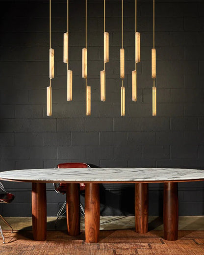 Audubon Alabaster Linear Chandelier 54"
