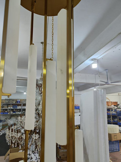 Audubon Alabaster Linear Chandelier 54"