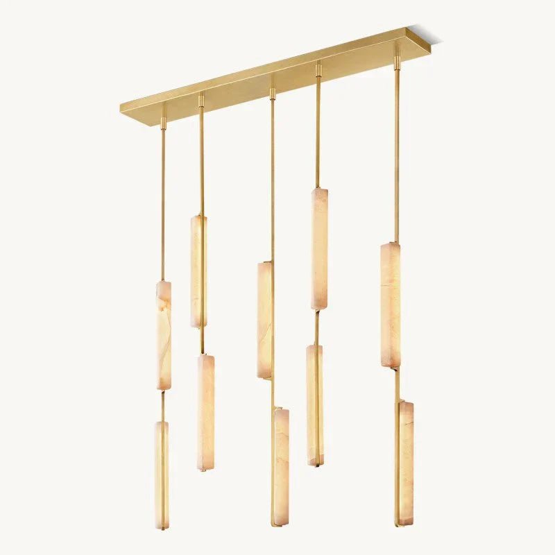 Audon Alabaster Linear Chandelier 54"-Nobipets