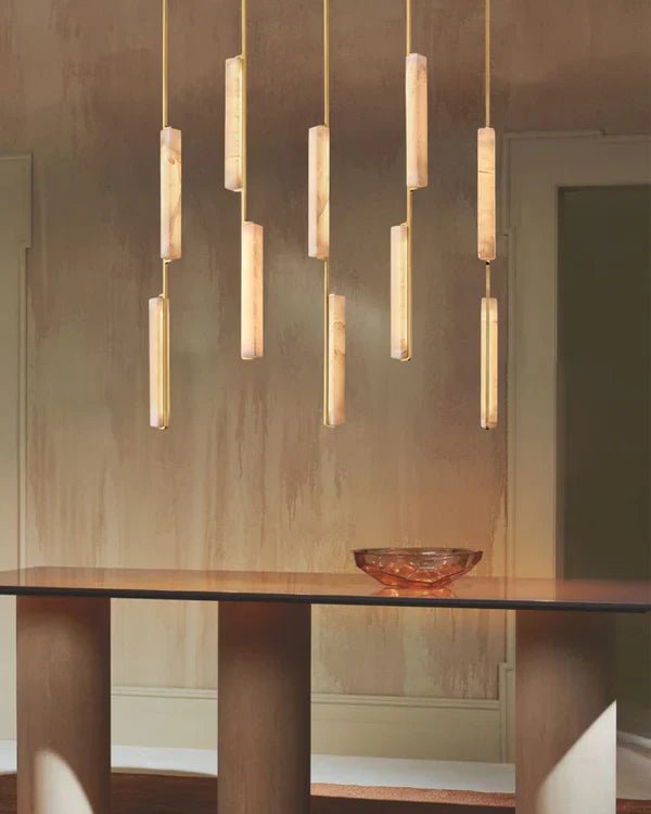 Audubon Alabaster Linear Chandelier 54"