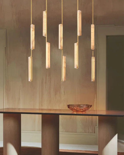 Audubon Alabaster Linear Chandelier 54"
