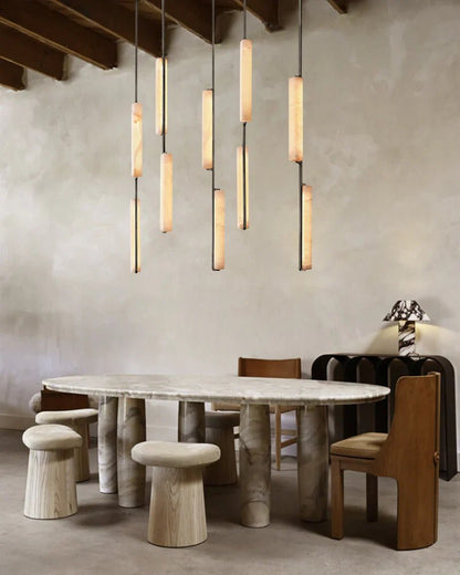 Audubon Alabaster Linear Chandelier 54"