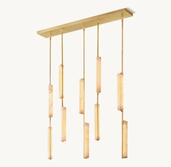 Audubon Alabaster Linear Chandelier 54"