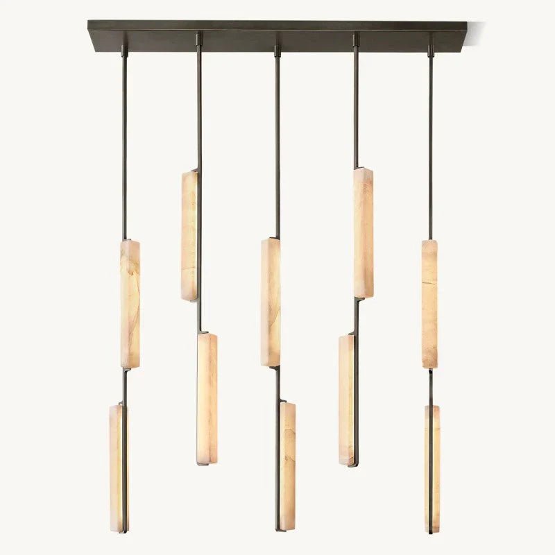 Audon Alabaster Linear Chandelier 54"-Nobipets