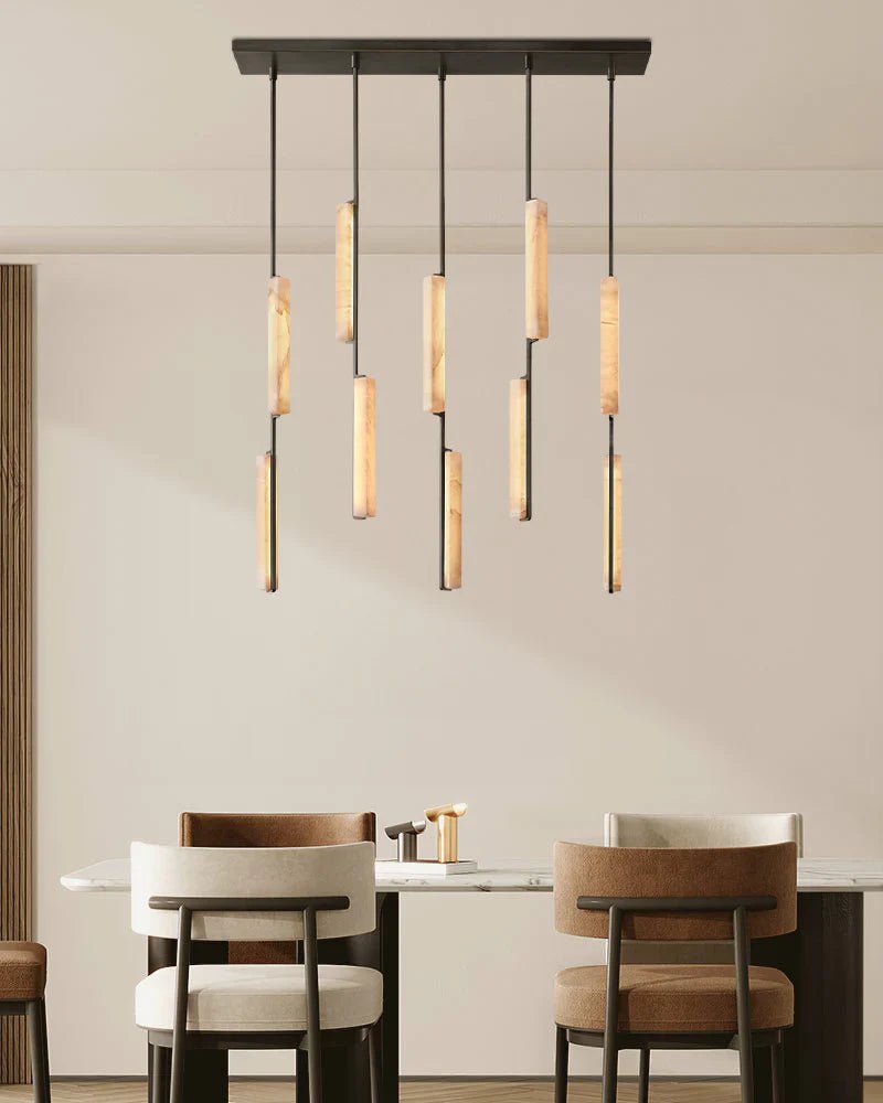 Audubon Alabaster Linear Chandelier 54"