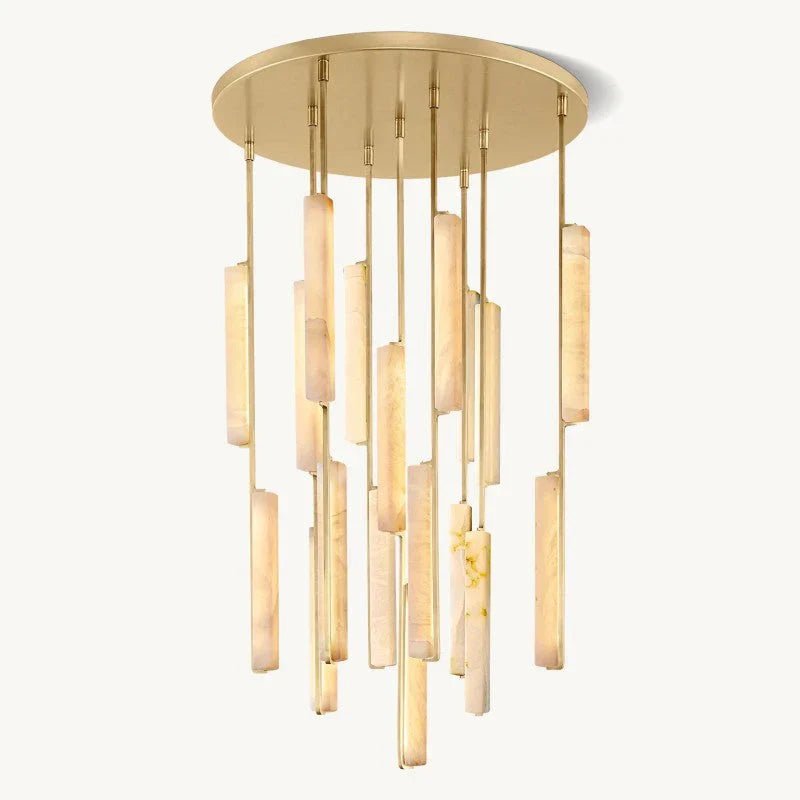 Audon Alabaster Round Chandelier-Nobipets