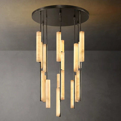 Audon Alabaster Round Chandelier-Nobipets