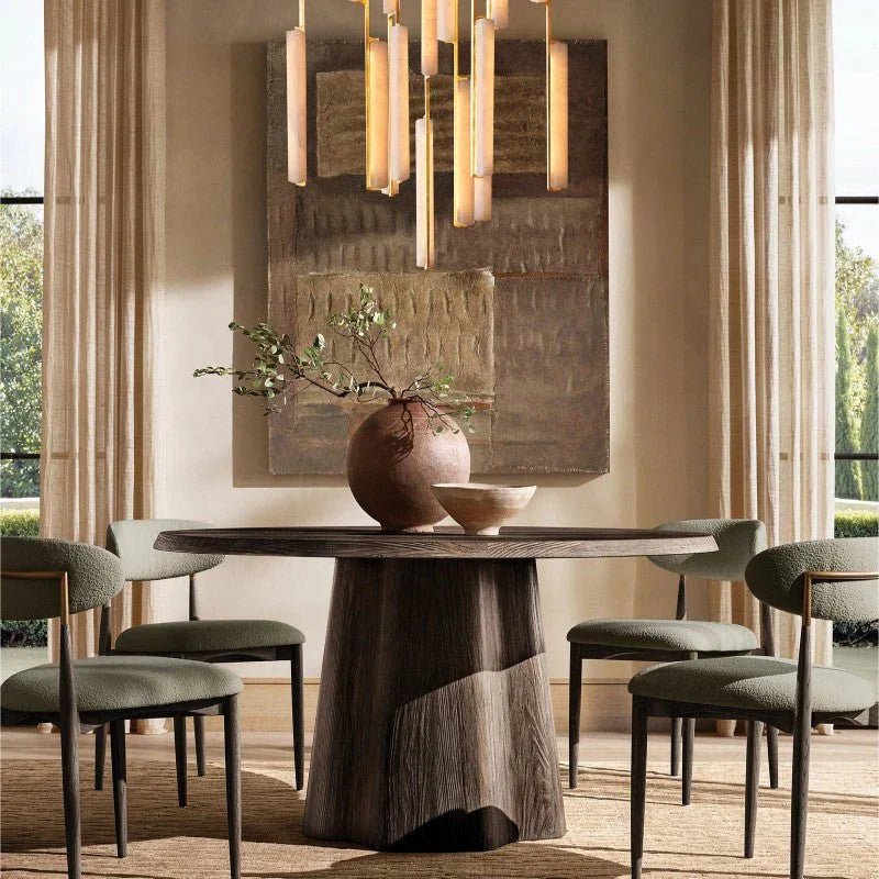 Audon Alabaster Round Chandelier-Nobipets