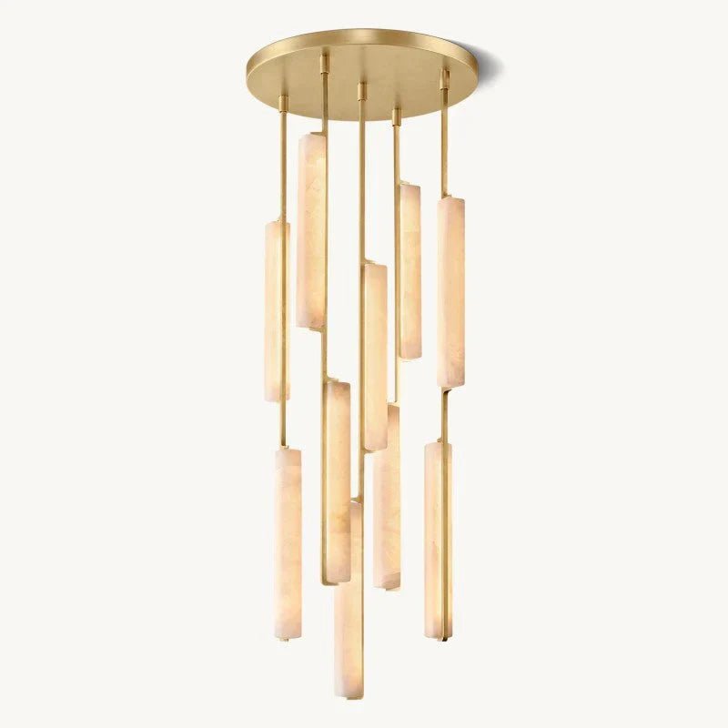 Audon Alabaster Round Chandelier-Nobipets