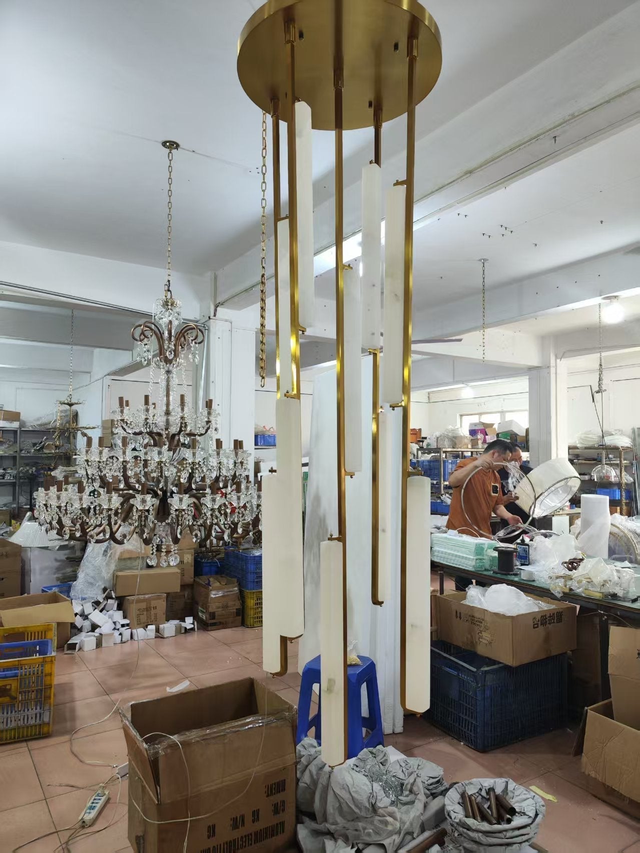 Audubon Alabaster Round Chandelier