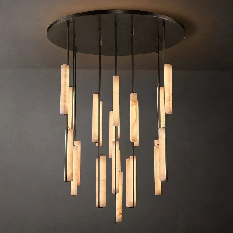 Audon Alabaster Round Chandelier-Nobipets