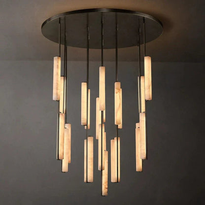 Audon Alabaster Round Chandelier-Nobipets