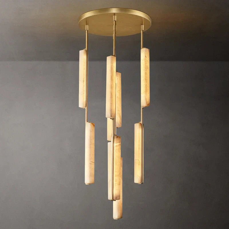 Audon Alabaster Round Chandelier-Nobipets