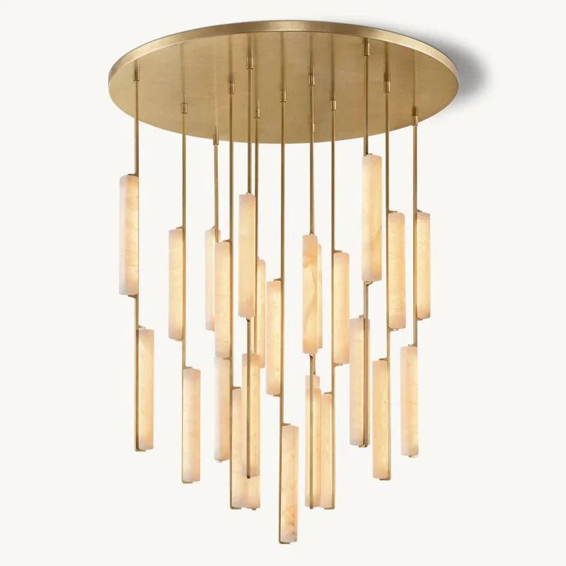 Audon Alabaster Round Chandelier-Nobipets