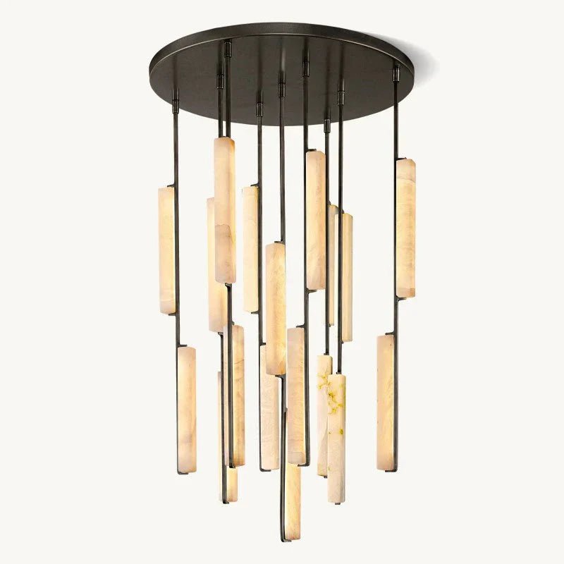 Audon Alabaster Round Chandelier-Nobipets