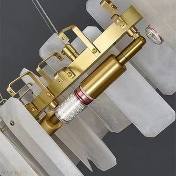 August Marble Alabaster Round chandelier-Nobipets