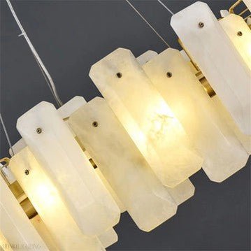 August Marble Alabaster Round chandelier-Nobipets
