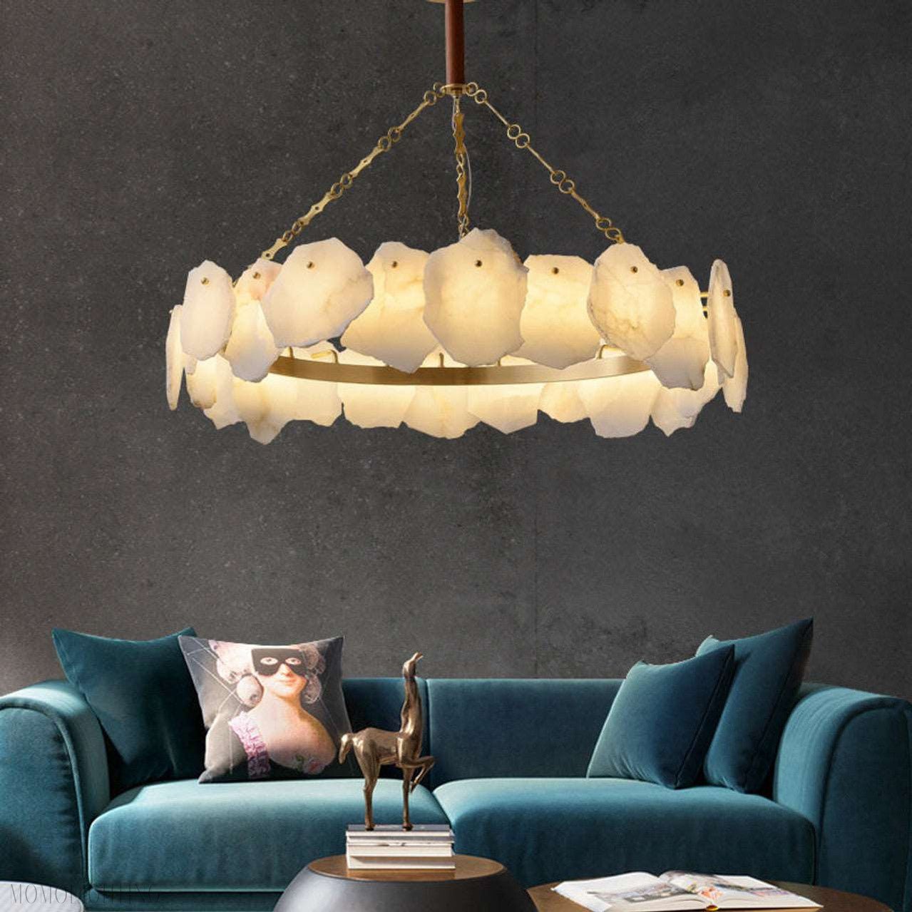 August Marble Modern Snowflake Chandelier-Nobipets