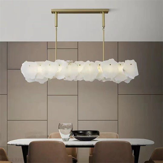 August Mordern Marble Linear Chandelier( Chains Version)-Nobipets