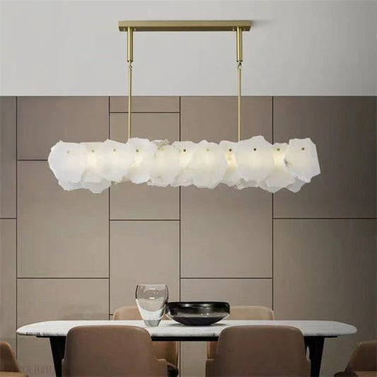 August Mordern Marble Linear Chandelier( Chains Version)-Nobipets