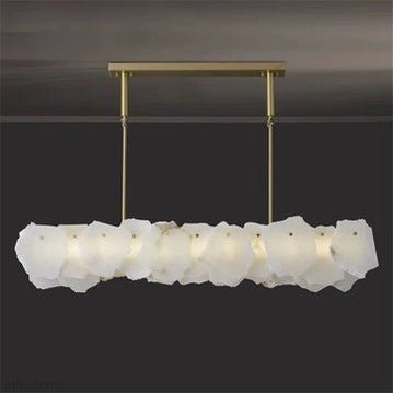 August Mordern Marble Linear Chandelier( Chains Version)-Nobipets
