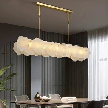 August Mordern Marble Linear Chandelier( Chains Version)-Nobipets