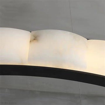 August Mordern Marble Round Chandelier Black-Nobipets