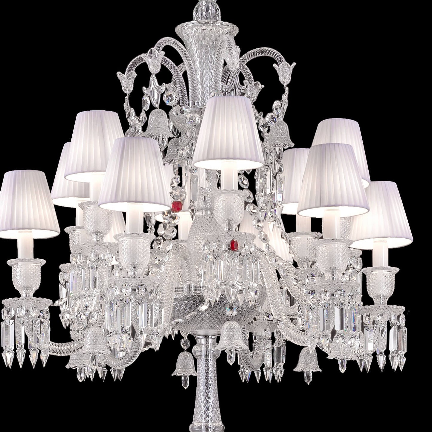 Baccarat Zénith Crystal Candelabra With Fabric Shade