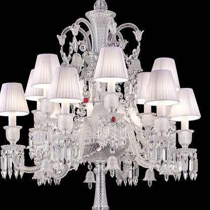 Baccarat Zénith Crystal Candelabra With Fabric Shade