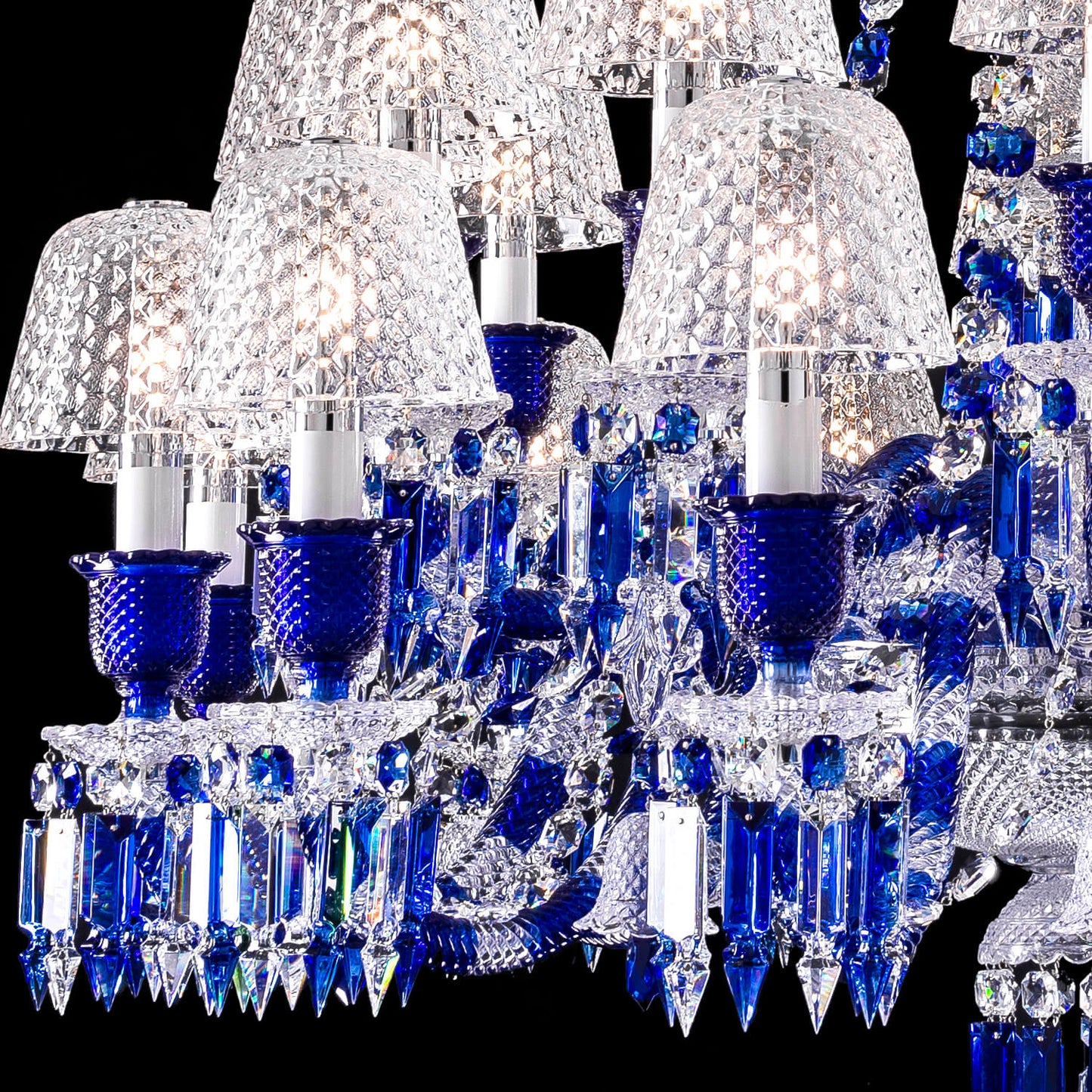 Baccarat Zenith Faunacrystopolis Blue Crystal Chandelier-Nobipets