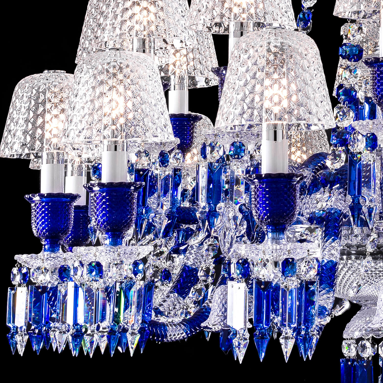 Baccarat Zenith Faunacrystopolis Blue Crystal Chandelier-Nobipets