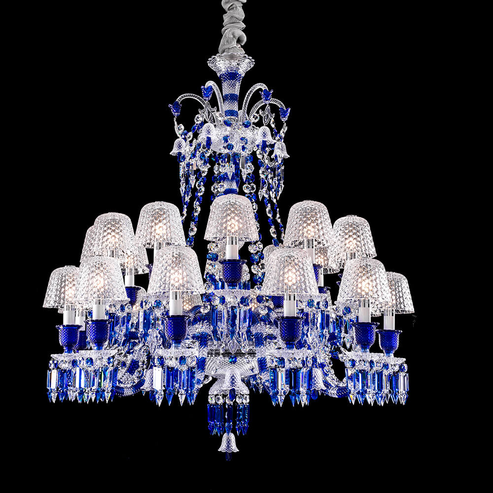 Baccarat Zenith Faunacrystopolis Blue Crystal Chandelier-Nobipets