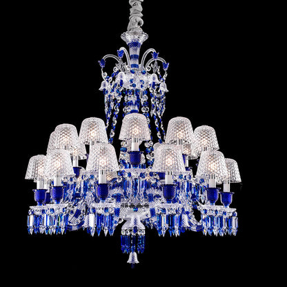 Baccarat Zenith Faunacrystopolis Blue Crystal Chandelier-Nobipets