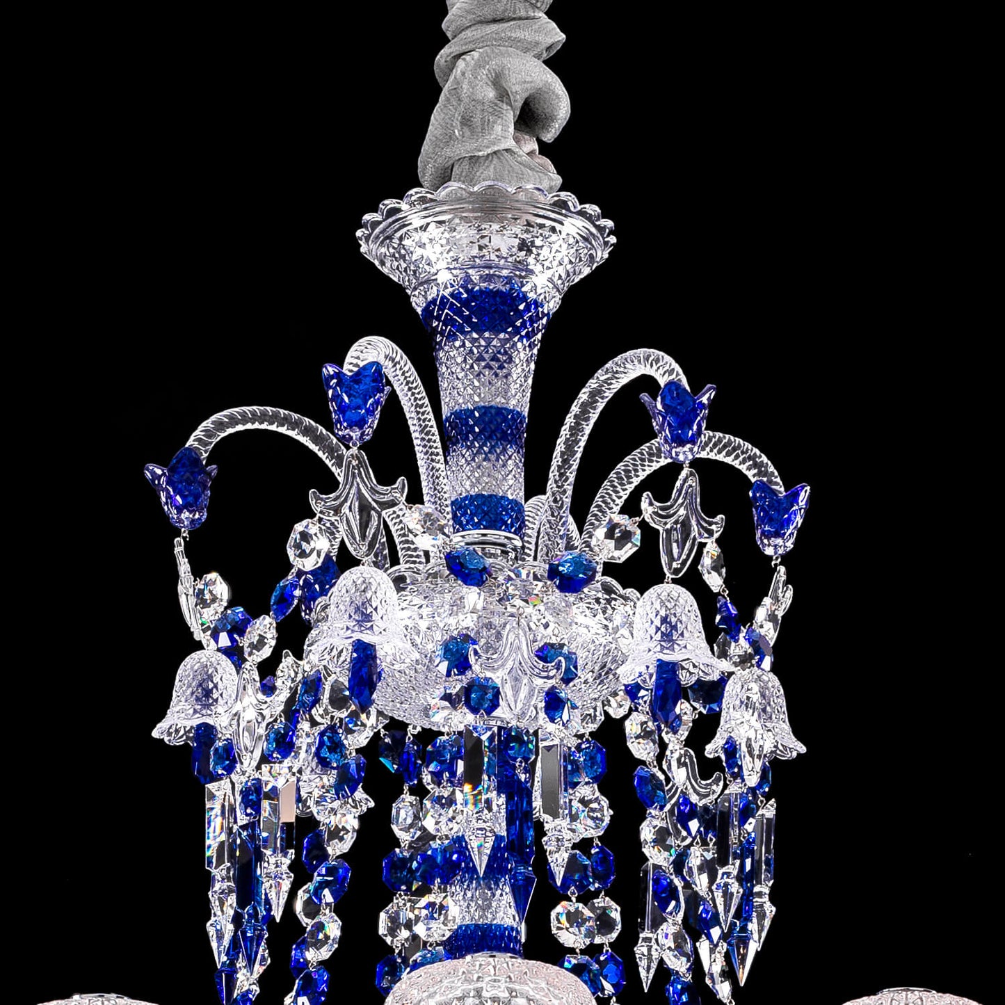 Baccarat Zenith Faunacrystopolis Blue Crystal Chandelier-Nobipets