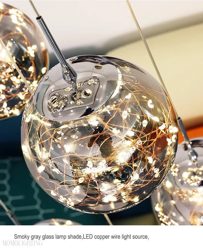 Bella Glass Ball Chandelier-Nobipets