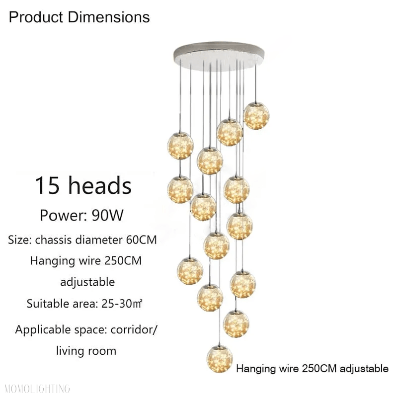 Bella Glass Ball Chandelier-Nobipets