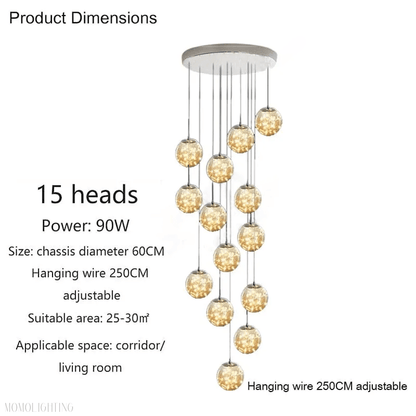 Bella Glass Ball Chandelier-Nobipets