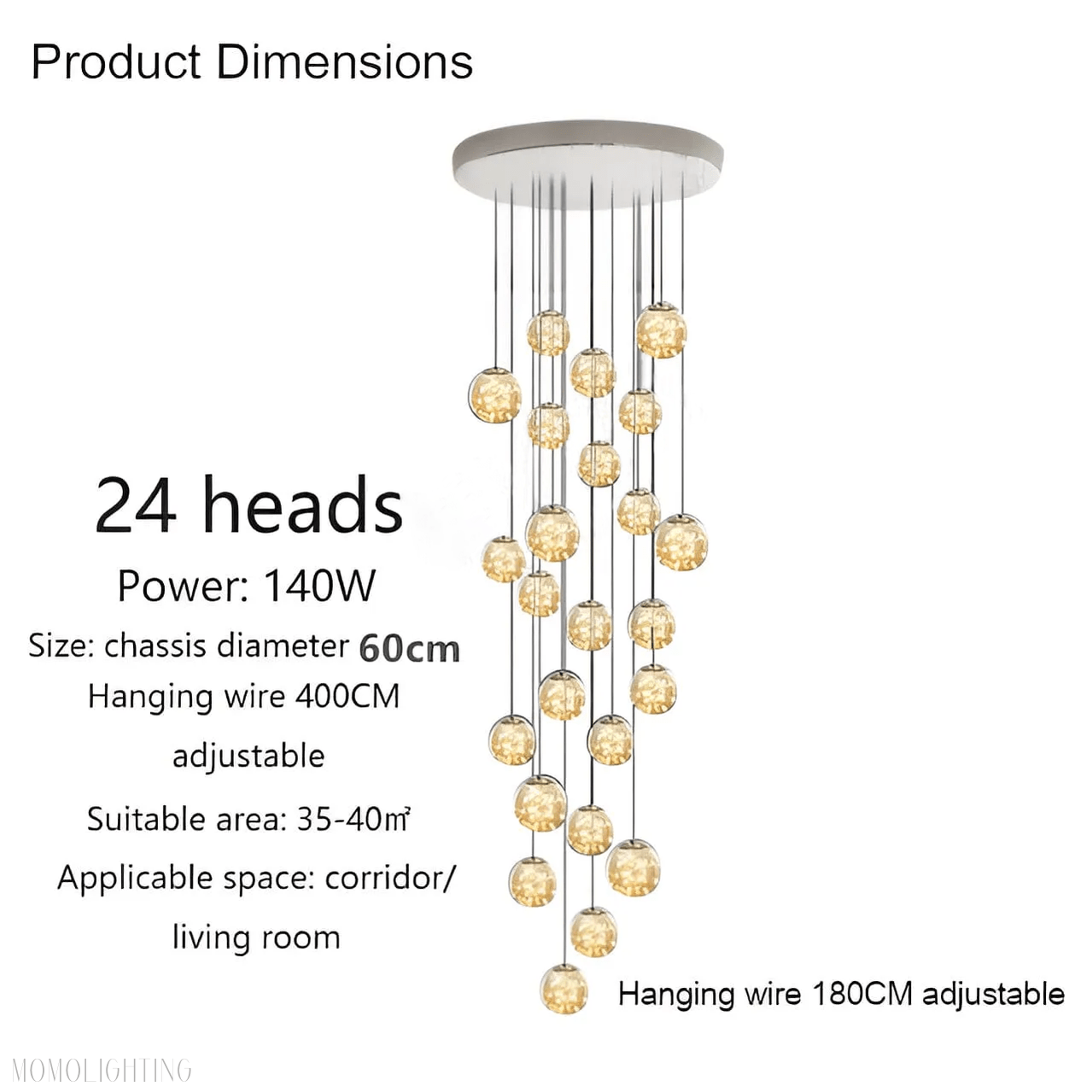 Bella Glass Ball Chandelier-Nobipets