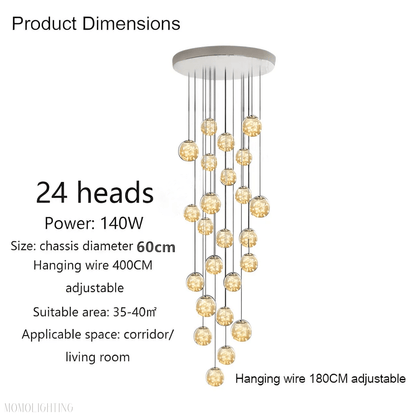 Bella Glass Ball Chandelier-Nobipets