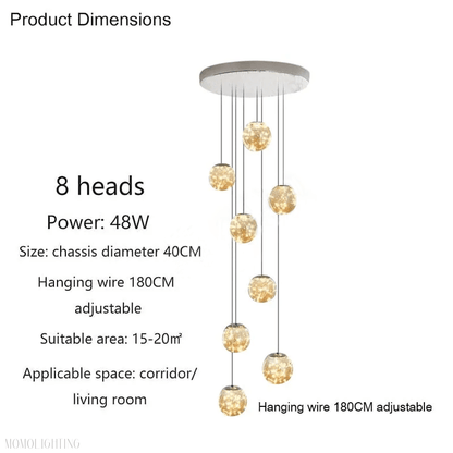 Bella Glass Ball Chandelier-Nobipets