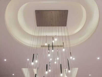 Bellini Rectangular Tubular Pendant Light Chandelier-Nobipets