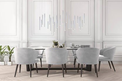 Bellini Rectangular Tubular Pendant Light Chandelier-Nobipets
