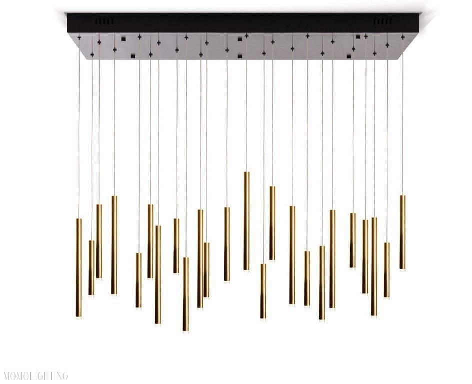 Bellini Rectangular Tubular Pendant Light Chandelier-Nobipets