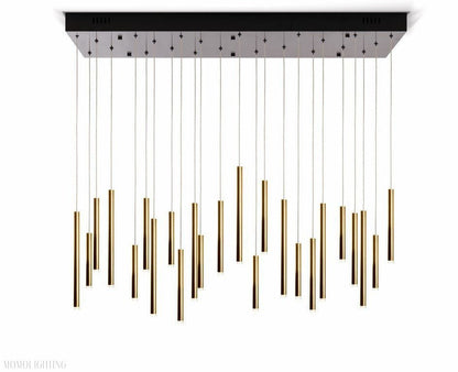 Bellini Rectangular Tubular Pendant Light Chandelier-Nobipets