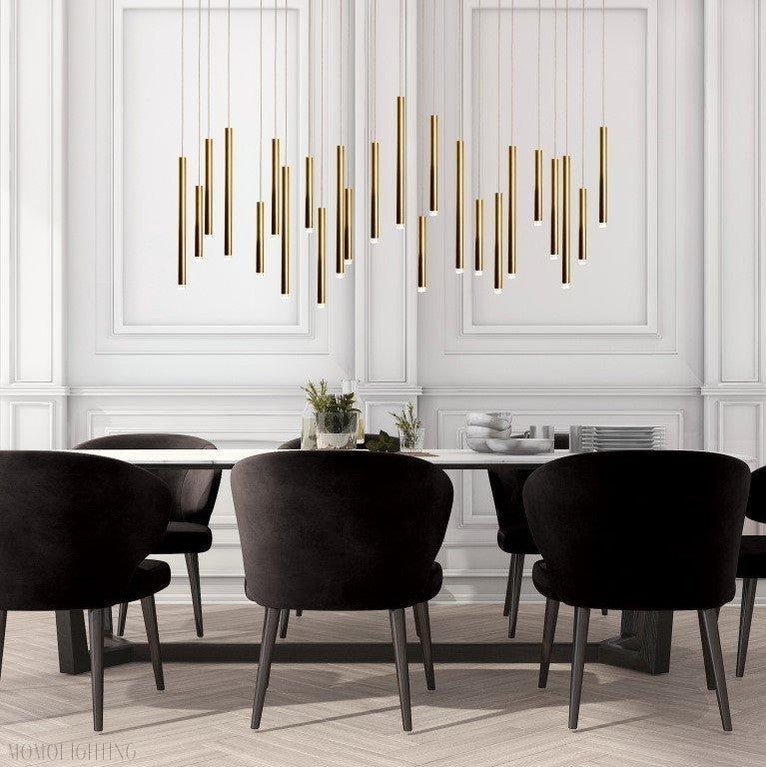Bellini Rectangular Tubular Pendant Light Chandelier-Nobipets