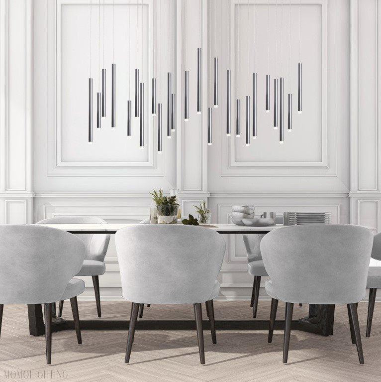 Bellini Rectangular Tubular Pendant Light Chandelier-Nobipets