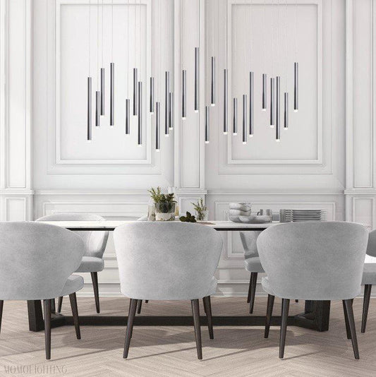 Bellini Rectangular Tubular Pendant Light Chandelier-Nobipets