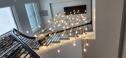 Bellini Rectangular Tubular Pendant Light Chandelier-Nobipets
