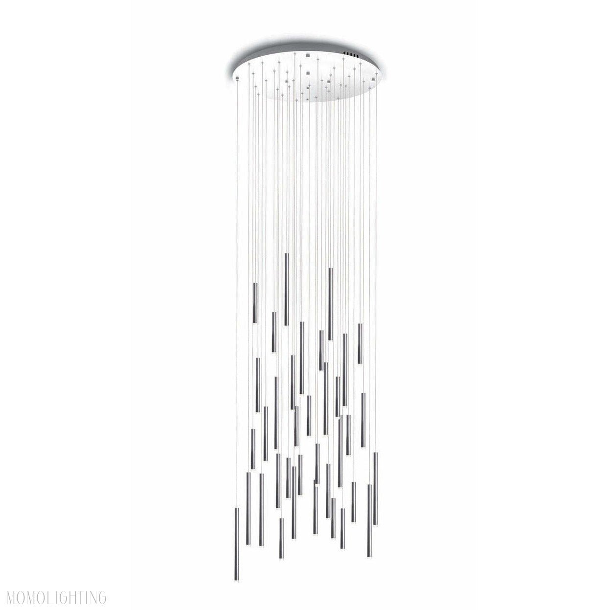 Bellini Round Metal Tubular Pendant Light Chandelier-Nobipets
